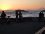 江ノ島と富士山の夕日のコラボ