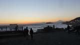 富士山と江の島の夕日のコラボレーションが観られる。